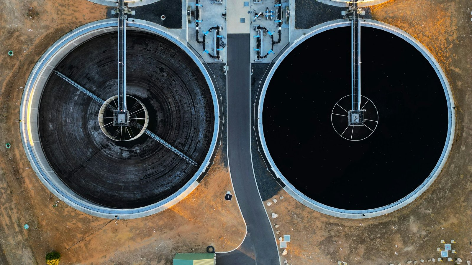 Aeration basin at a wastewater treatment works